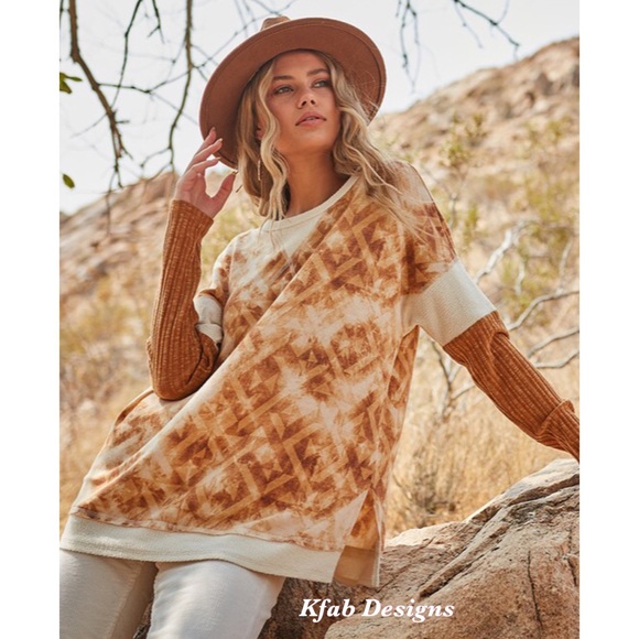 ❤️LAST! Boho Contrast Detail Aztec Print Top! - Picture 8 of 10